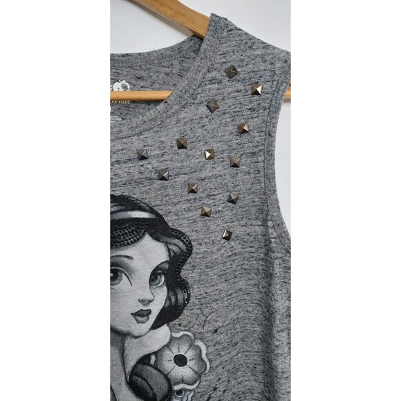 Disney Art of Snow White Women's Size Large Tank Top Gray Studded - Picture 4 of 12